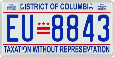 DC license plate EU8843