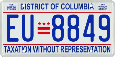 DC license plate EU8849