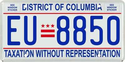 DC license plate EU8850