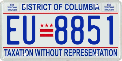 DC license plate EU8851