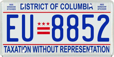 DC license plate EU8852