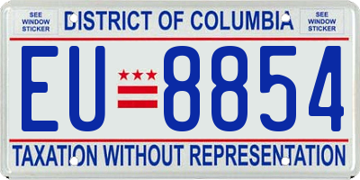DC license plate EU8854