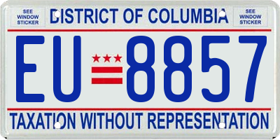 DC license plate EU8857