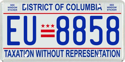 DC license plate EU8858