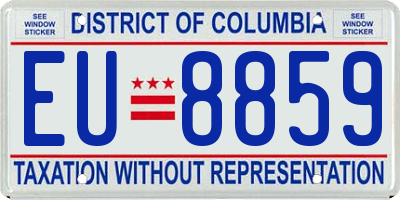 DC license plate EU8859