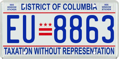 DC license plate EU8863