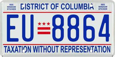 DC license plate EU8864