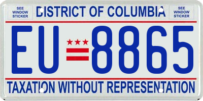 DC license plate EU8865