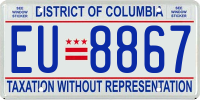 DC license plate EU8867