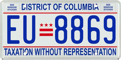 DC license plate EU8869