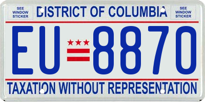 DC license plate EU8870