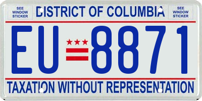DC license plate EU8871