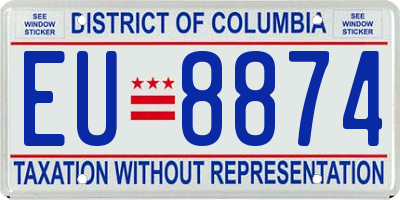 DC license plate EU8874