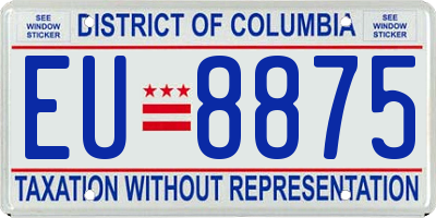 DC license plate EU8875