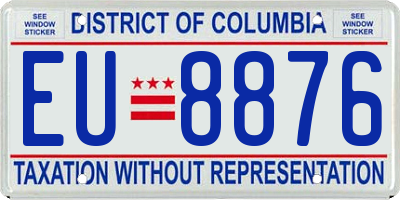 DC license plate EU8876