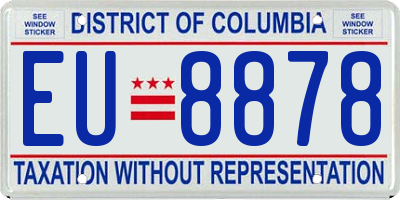 DC license plate EU8878