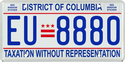 DC license plate EU8880