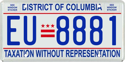 DC license plate EU8881
