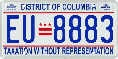 DC license plate EU8883