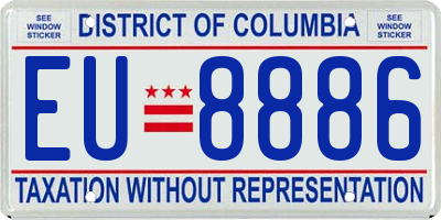 DC license plate EU8886