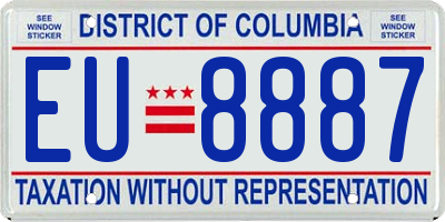 DC license plate EU8887