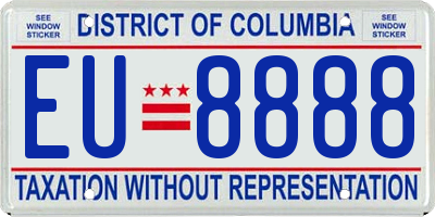 DC license plate EU8888