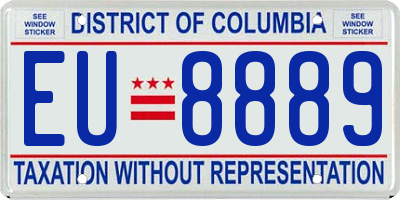 DC license plate EU8889