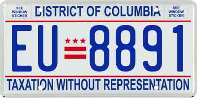 DC license plate EU8891