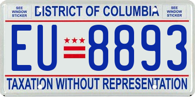 DC license plate EU8893