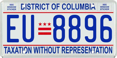 DC license plate EU8896