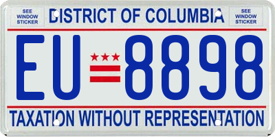 DC license plate EU8898