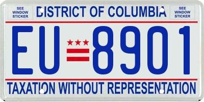 DC license plate EU8901