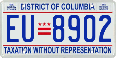 DC license plate EU8902