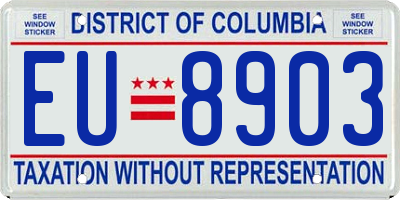 DC license plate EU8903