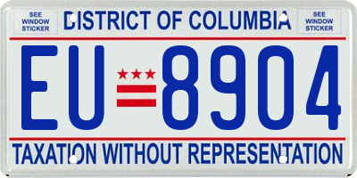 DC license plate EU8904