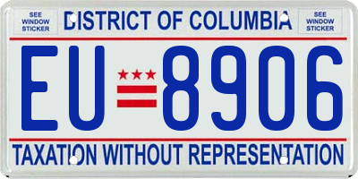 DC license plate EU8906
