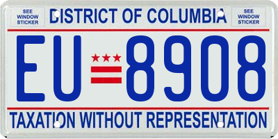DC license plate EU8908