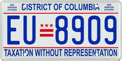 DC license plate EU8909