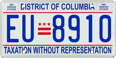 DC license plate EU8910