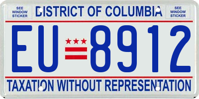 DC license plate EU8912
