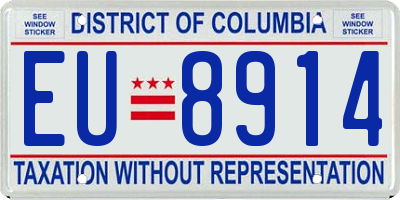 DC license plate EU8914