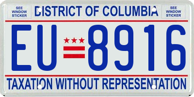 DC license plate EU8916
