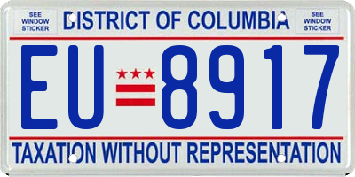 DC license plate EU8917