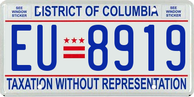 DC license plate EU8919