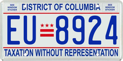 DC license plate EU8924