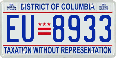 DC license plate EU8933