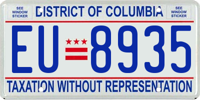 DC license plate EU8935