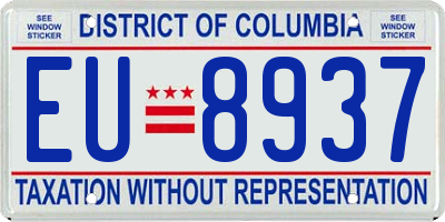DC license plate EU8937