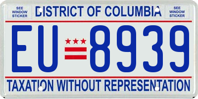 DC license plate EU8939
