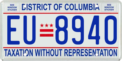 DC license plate EU8940